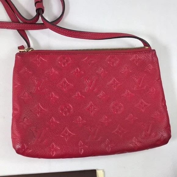π RARE π LOUIS VUITTON LEATHER PINK CROSSBODY TWICE - Picture 6 of 16